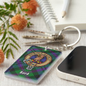 Clan Baird Crest over Tartan Sleutelhanger (Voorkant Rechts)