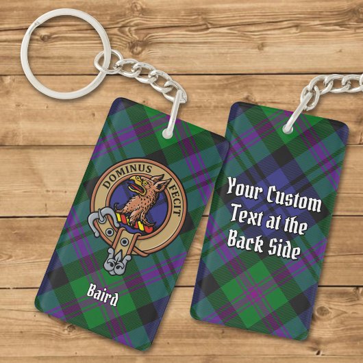Clan Baird Crest over Tartan Sleutelhanger