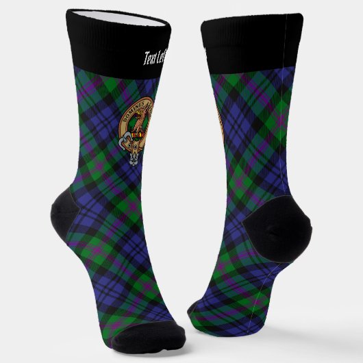 Clan Baird Crest over Tartan Sokken (Gebogen)
