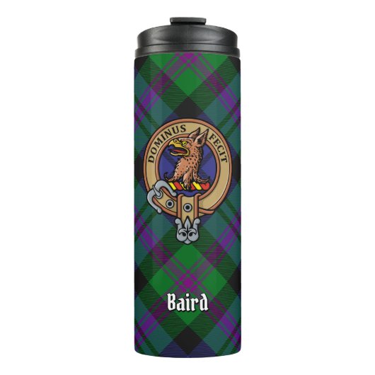Clan Baird Crest over Tartan Thermosbeker (Voorkant)