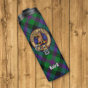 Clan Baird Crest over Tartan Thermosbeker