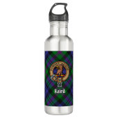 Clan Baird Crest over Tartan Waterfles (Voorkant)