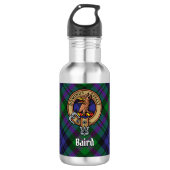 Clan Baird Crest over Tartan Waterfles (Voorkant)