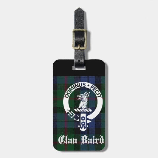 Clan Baird Crest Tartan Bagagelabel (Voorkant verticaal)