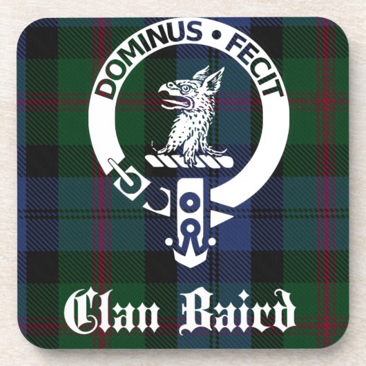 Clan Baird Crest Tartan Drankjes Onderzetter (Voorkant)