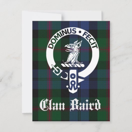 Clan Baird Crest Tartan Greeting Kaart (Voorkant)