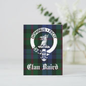 Clan Baird Crest Tartan Greeting Kaart (Staand voorkant)