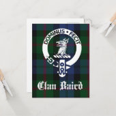 Clan Baird Crest Tartan Greeting Kaart (Voorkant / Achterkant in situ)