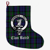 Clan Baird Crest Tartan  Grote Kerstsok (Voorkant)
