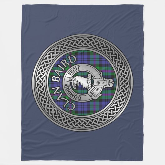 Clan Baird Crest & Tartan Knot Fleece Deken (Voorkant)