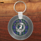 Clan Baird Crest & Tartan Knot Sleutelhanger (Voorkant)