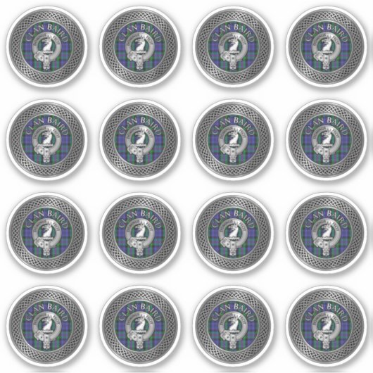 Clan Baird Crest & Tartan Knot Sticker (Voorkant)