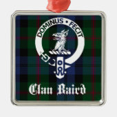 Clan Baird Crest Tartan Metalen Ornament (Voorkant)
