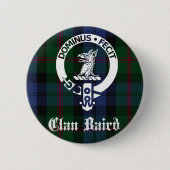 Clan Baird Crest Tartan Ronde Button 5,7 Cm (Voorkant)