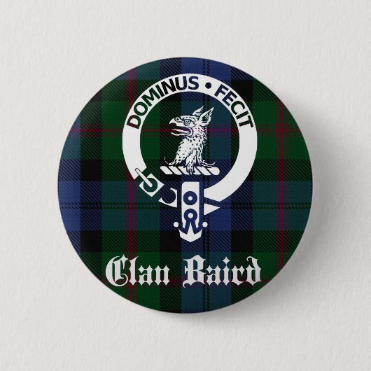 Clan Baird Crest Tartan Ronde Button 5,7 Cm (Voorkant)