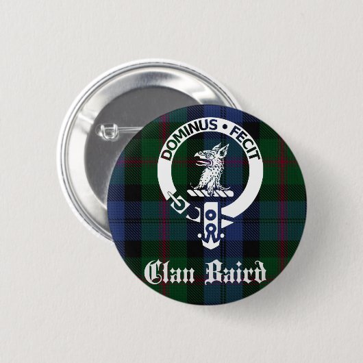 Clan Baird Crest Tartan Ronde Button 5,7 Cm (Voorkant /achterkant)