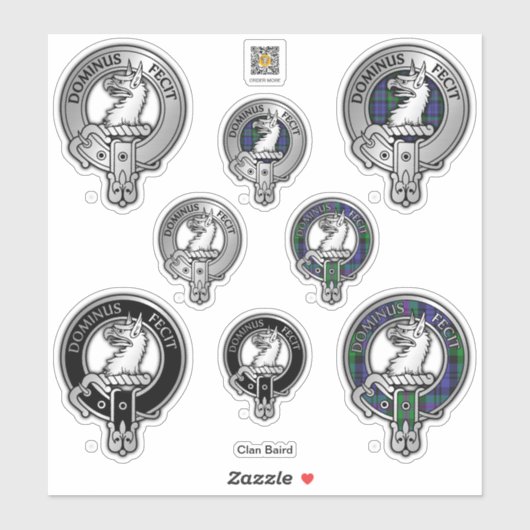 Clan Baird Crest & Tartan Sticker (Vel)