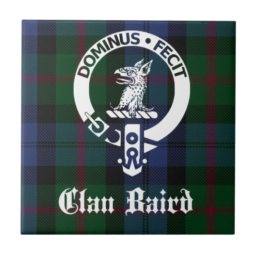 Clan Baird Crest Tartan Tegeltje (Voorkant)