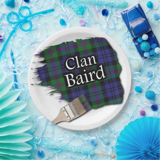 Clan Baird Scottish Tartan Paint Brush Papieren Bordje (Feest)