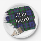 Clan Baird Scottish Tartan Paint Brush Papieren Bordje (Voorkant)