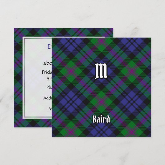 Clan Baird Tartan Kaart (Voorkant / Achterkant)