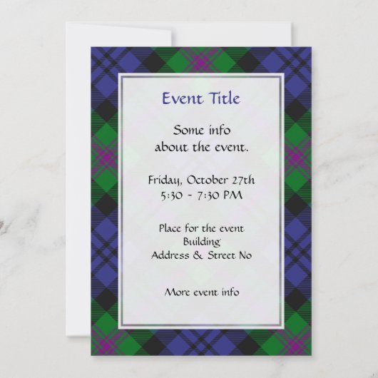 Clan Baird Tartan Kaart (Achterkant)