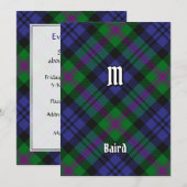 Clan Baird Tartan Kaart (Voorkant / Achterkant)