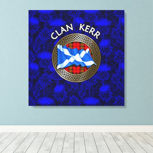 Clan Baird Tartan Knot & Flag Canvas Afdruk (Insitu (Houten vloer))