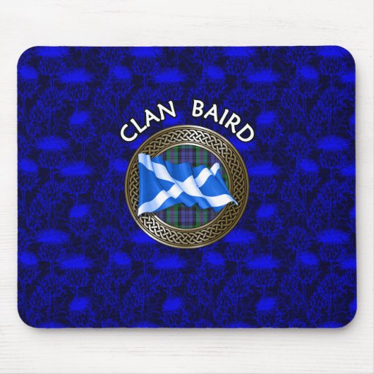Clan Baird Tartan Knot & Flag Muismat (Voorkant)