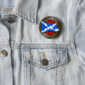 Clan Baird Tartan Knot & Flag Ronde Button 5,7 Cm (In situ)
