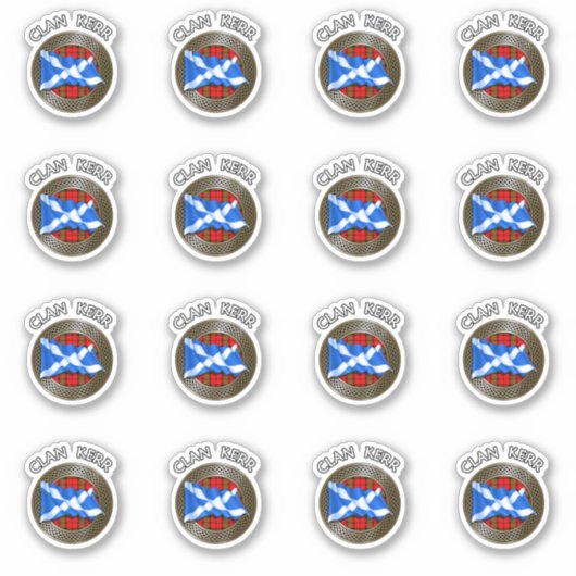 Clan Baird Tartan Knot & Flag Sticker (Voorkant)