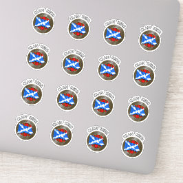 Clan Baird Tartan Knot & Flag Sticker