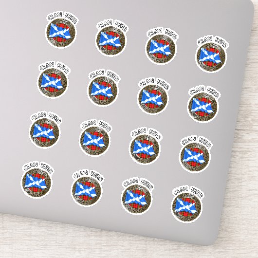Clan Baird Tartan Knot & Flag Sticker (Detail)