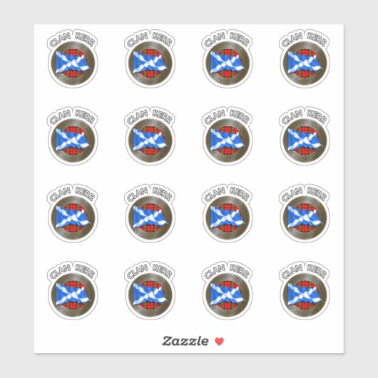 Clan Baird Tartan Knot & Flag Sticker (Vel)