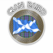 Clan Baird Tartan Knot & Flag Sticker (Voorkant)