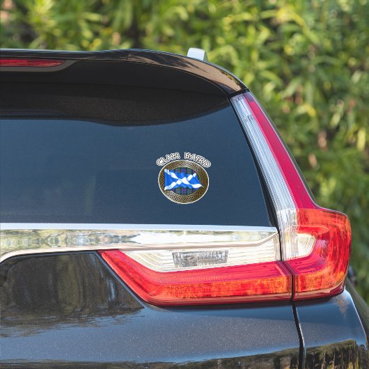 Clan Baird Tartan Knot & Flag Sticker (Auto Zijkant)