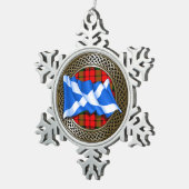 Clan Baird Tartan Knot & Flag Tin Sneeuwvlok Ornament (Rechts)