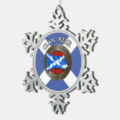 Clan Baird Tartan Knot & Flag Tin Sneeuwvlok Ornament (Rechts)