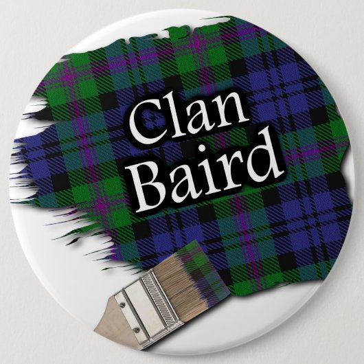 Clan Baird Tartan Paint Brush Ronde Button 6,0 Cm (Voorkant)