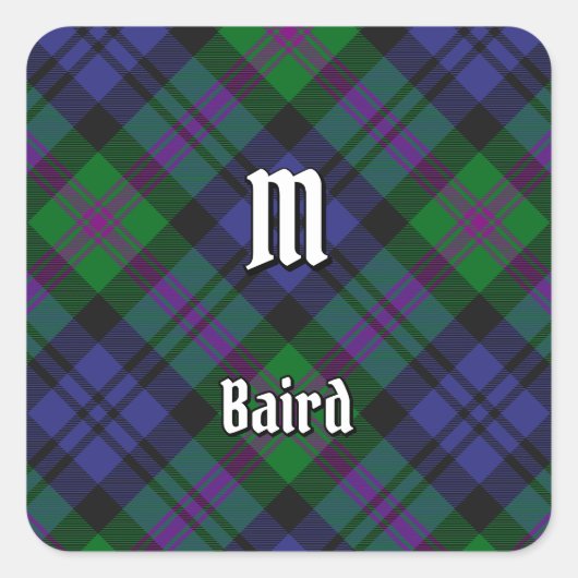 Clan Baird Tartan Vierkante Sticker (Voorkant)