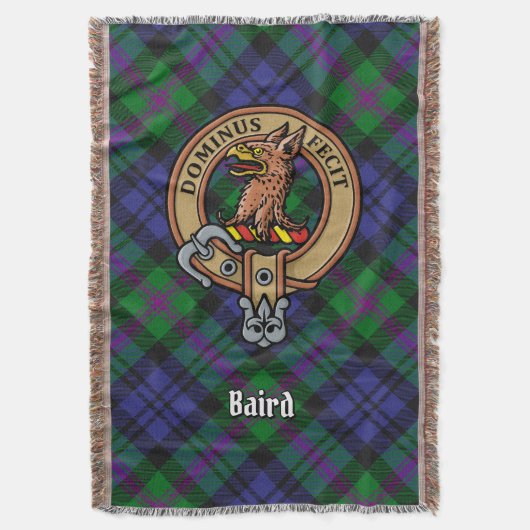 Clan Baird Wapen over Tartan Deken (Voorkant Verticaal)