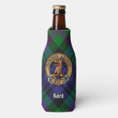 Clan Baird Wapen over Tartan Flesjeskoeler (Fles Voorkant)