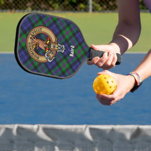 Clan Baird Wapen over Tartan Pickleball Paddle