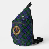 Clan Baird Wapen over Tartan Sling Bag (Rechterhoek)