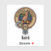 Clan Baird Wapen over Tartan Sticker (Vel)