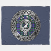 Clan Baird Wapen & Tartan Knoop Fleece Deken (Voorkant (Horizontaal))
