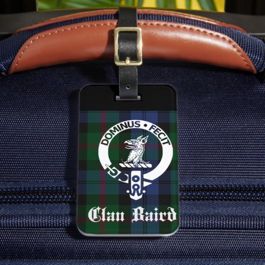 Clan Baird Wapenschild Tartan Bagagelabel (Voorkant Insitu 2)