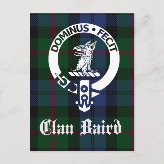 Clan Baird Wapenschild Tartan Briefkaart (Voorkant)