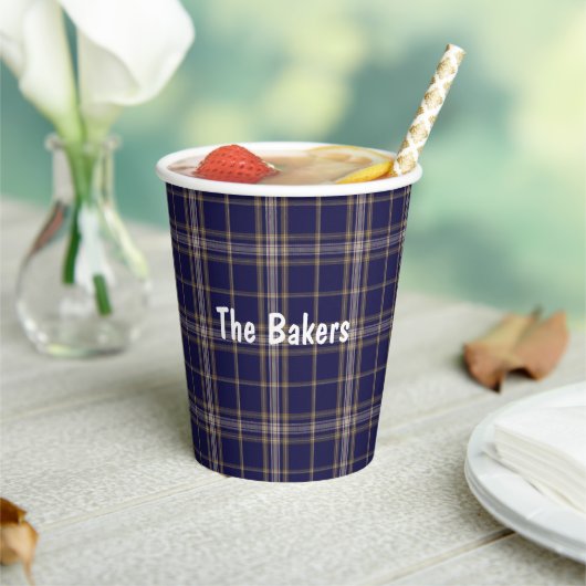 Clan Baker Plaid Custom Paper Cups Papieren Bekers (Insitu)