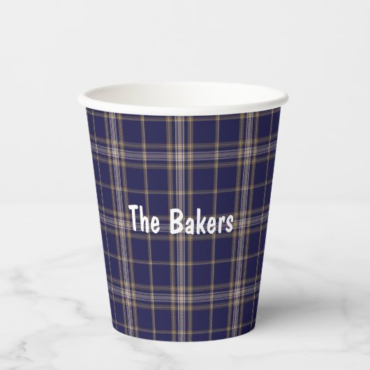 Clan Baker Plaid Custom Paper Cups Papieren Bekers (Voorkant)